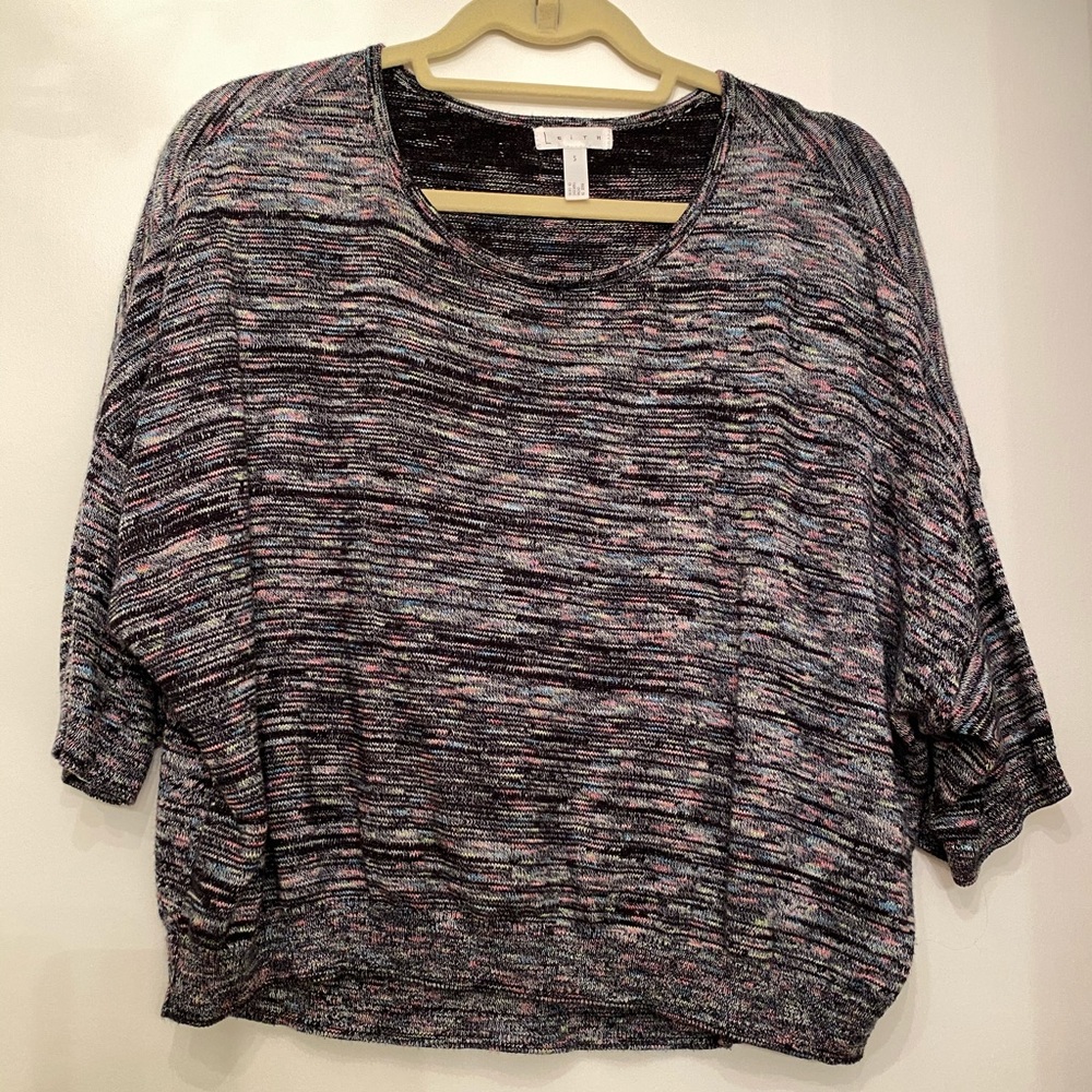 Leith Cropped Knit Sweater Multicolored Oversized